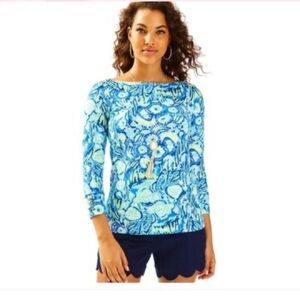 Lilly Pulitzer Alinda top Indigo Sunset Swim xs